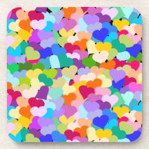Mehrfarbiger HerzenConfetti Untersetzer