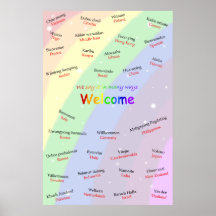 Mehrsprachiges willkommenes Plakat ESL