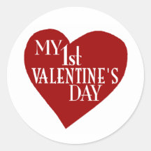 Mein 1. Valentinstag Runder Sticker