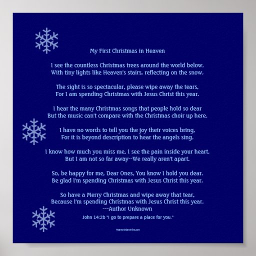 Mein erstes Weihnachten im Himmel Poster | Zazzle