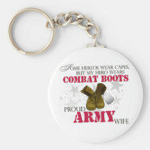 Mein Held trägt Kampf-Stiefel - Armee-Ehefrau Schlüsselanhänger