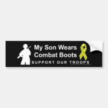 Mein Sohn trägt Kampfstiefel Auto Sticker