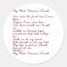 Mein wertvollstes Freund-Gedicht Sticker