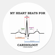 Meine Herz-Schläge für Kardiologie (Kurve-Rhythmus Runde Sticker