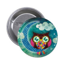 Meine sichelförmige Eule Anstecknadelbuttons