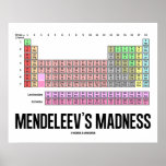 Mendeleevs Verrücktheit (Periodensystem der Elemen Plakat