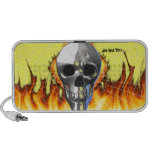 Menschlicher Schädelentwurf 4 des Chroms mit Feuer Mp3 Speaker