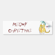 Meowy Weihnachten schnurrt die Miezekatze Auto Sticker