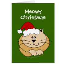 Meowy Weihnachtsniedliche Cartoon-Katzen-Gewohnhei Grußkarte