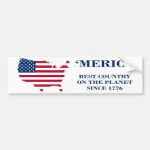 'Merica bestes Land auf dem Planeten seit 1776 Auto Aufkleber