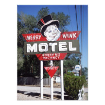 Merry Wink Motel Neon Sign Photographic Print