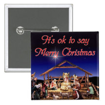 Merrychristmasquadrat Knopf Button