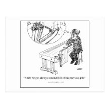 Messer lagert Cartoon-Postkarte schwenkbar