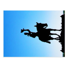 Metal Cowboy-Kunst auf Tor nahe Johnson City, TX Postkarte