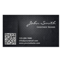 Metal QR Code Investment Banker Business Card