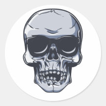 Metall Schädel Totenkopf metal skull Runde Sticker
