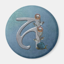 MetallBlumen-Monogramm A Kühlschrankmagnete