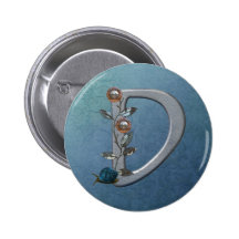 MetallBlumen-Monogramm D Anstecknadel