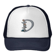 MetallBlumen-Monogramm D Baseballcap