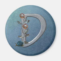 MetallBlumen-Monogramm D Magnete