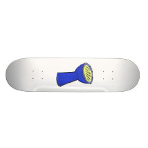 MetallDjembe Handtrommel blau und gelb Skateboarddecks