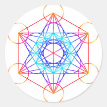 Metatrons Würfel (Farbe 2) Runde Sticker