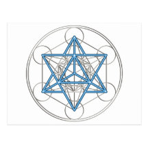 Metatrons Würfel -  Merkaba - Stern Tetraeder Postkarten