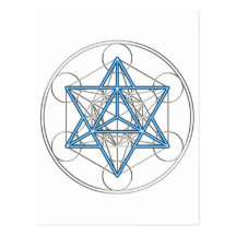 Metatrons Würfel -  Merkaba - Stern Tetraeder Postkarte