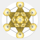 Metatrons Würfel Runde Aufkleber