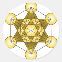 Metatrons Würfel Runde Aufkleber