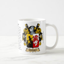 Metzger, der Ursprung, die Bedeutung und der Wappe Kaffee Tasse