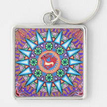 Mexikanische Schnur-Kunst geometrischer Sun Schlüsselanhänger