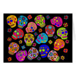 Mexikanische Volkskunst-Zuckerschädel Grußkarte