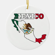 Mexiko-Flagge in der Karte Weihnachtsornament