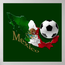 Mexiko-Flaggen-Karten-Fußballfans Futbol Geschenke Plakat