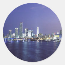Miami an der Dämmerung Runde Sticker