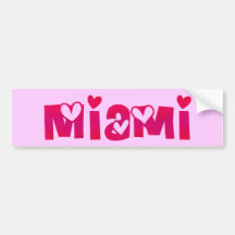 Miami in den Herzen Auto Aufkleber