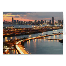 Miami-Skyline Grußkarte