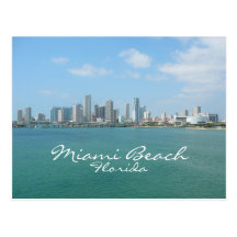 Miami-Skyline, Miami Beach, Florida Postkarte
