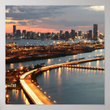 Miami-Skyline Posterdrucke