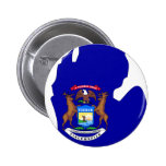 Michigan-Flaggen-Karte Anstecknadel