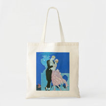 Midnight Kiss Art Deco Tote Bag