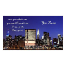 Midtown Manhattan Skyline nachts, New York City Visitenkarten Vorlage