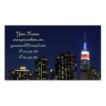 Midtown Manhattan Skyline nachts, New York City Visitenkartenvorlagen