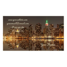 Midtown Manhattan Skyline nachts, New York City Visitenkartenvorlage