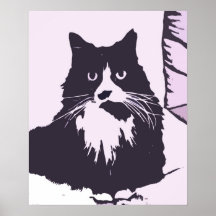 Miezekatze im Ruhe-Holz-Schnitt Posterdrucke
