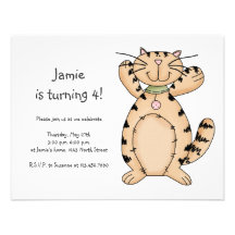 Miezekatze-Katzen · Beige Tabby-Miezekatze Individuelle Einladungskarten