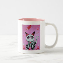 Miezekatze-Katzen-Süßigkeits-Rosa Kaffeetasse