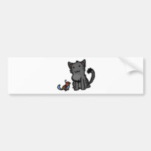 Miezekatze und Piepmatz Autoaufkleber