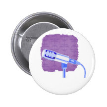 Mikrofon-blaue und weiße Seitenansicht-Grafik Anstecknadelbutton
